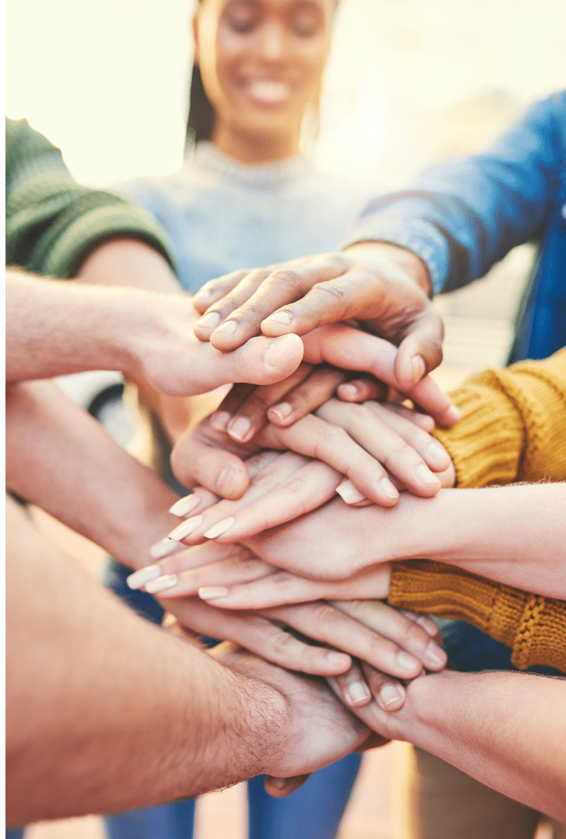 Gemeinschaft Gemeinschaft symbolisiert durch viele Hände